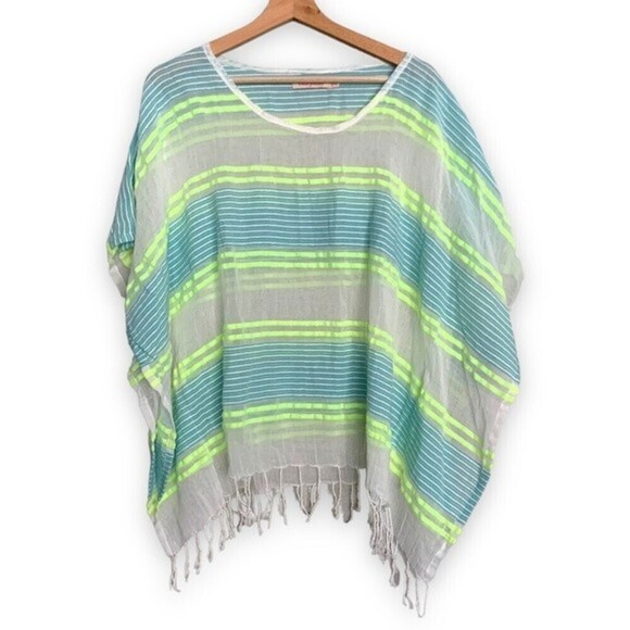 Fresh Produce Tunic Shawl Poncho Cape Fringe - Picture 1 of 14